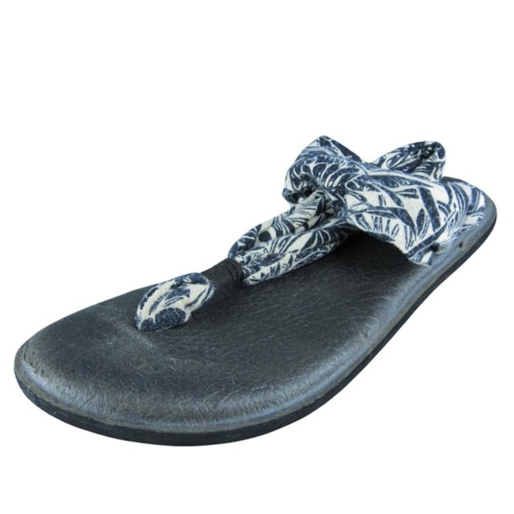 Sanuk Women Thong Sandal Shoes Size 8 Medium White Fabric